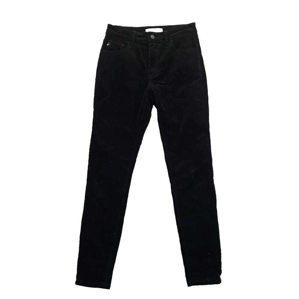 KanCan High Rise Corduroy Skinny Jeans Stretch Black Womens Size 5/26 KC6333BK